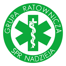 Logo stowarzyszenia pomocy rodzinom nadzieja, krzyż z wężem eskulapa.
